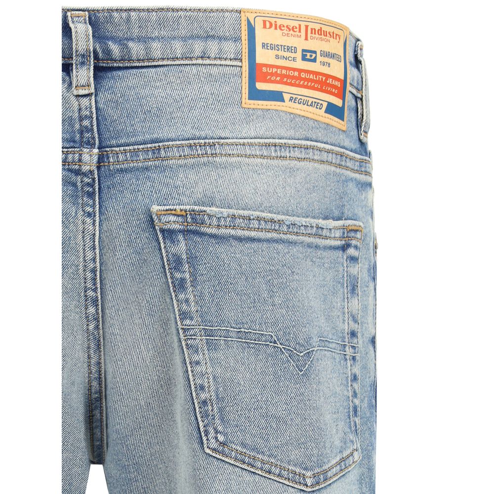 Diesel Blue Cotton Tapered Jeans - Image 3