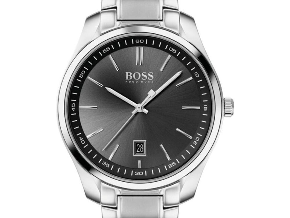 Hugo Boss Gray Stainless Steel Dress Watch