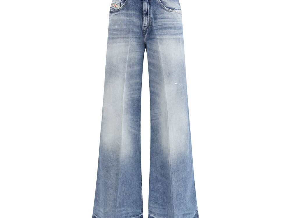 Diesel Light Blue Cotton Bootcut Jeans