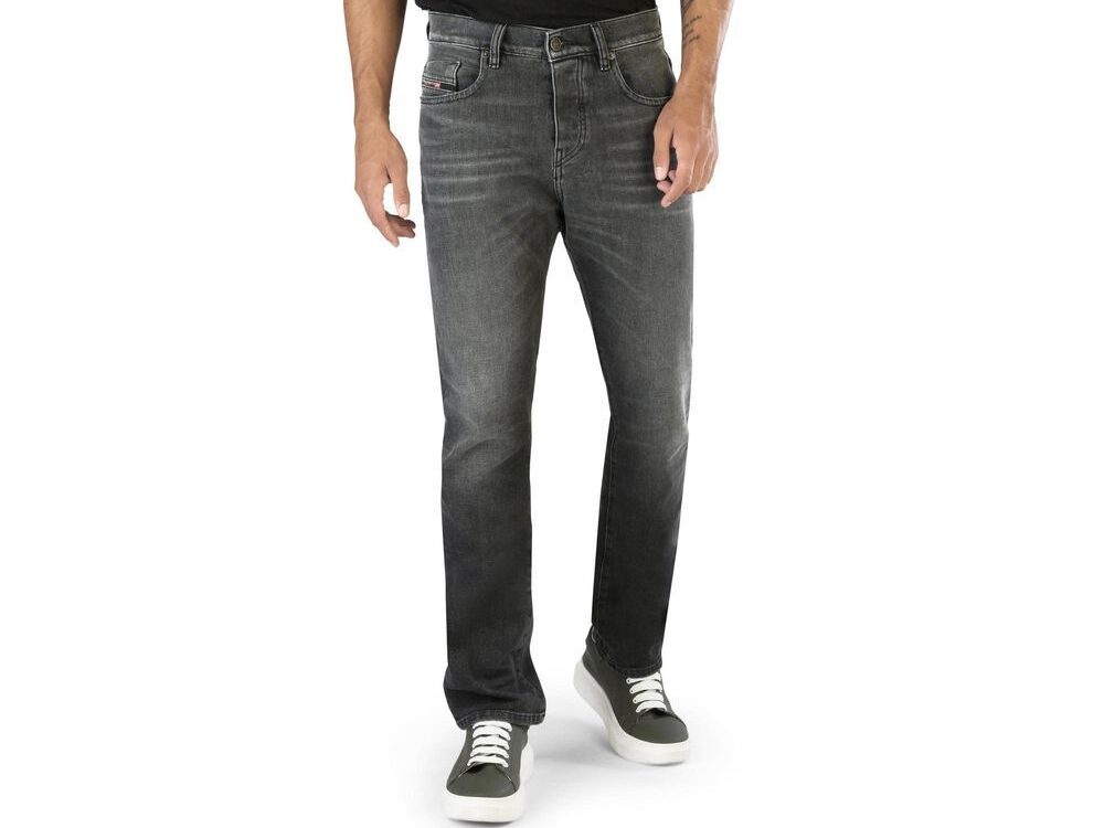 Diesel Black Cotton Straight-Leg Jeans