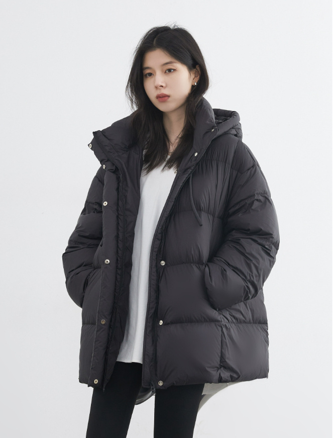 Duck Down Puffer Coat With Hood Three-proof Jacket - Image 5